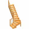 Деревянная межэтажная лестница ЛЕС-09 Сосна, Налево, 2690