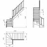 Деревянная межэтажная лестница ЛЕС-09 Сосна, Налево, 2690