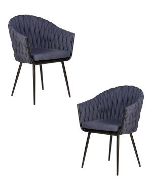 Набор 2 шт Стул обеденный DOBRIN MATILDA, синяя ткань (LAR-275-29)