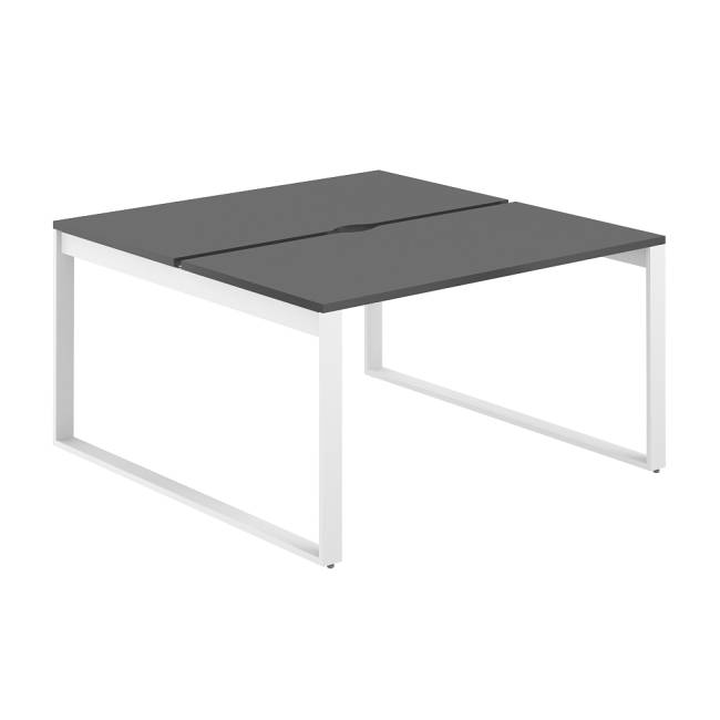 AG.131.AN.V.72.WH  / Рабочая станция 1200х1238х750  / профиль О-образный: 70х20 белый; столешница с вырезом: антрацит