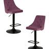Набор 2 шт Стул барный DOBRIN JOSEPH BLACK, пудрово-сиреневый велюр (MJ9-52)