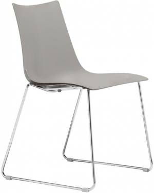 Стул пластиковый на полозьях Zebra Technopolymer хром, тортора 510х530х800 мм