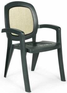 Кресло GAMMA (цвет зеленый с Beige, монолитное) из пластика (пластиковая мебель)
