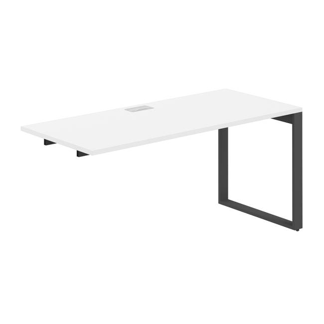 AG.186.WH.L.72.AN / Секция рабочей станции 1600х700х750 / профиль О-образный: 70х20 антрацит; лючок: серебро; столешница: белый