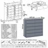 Большой комод МК1200.10 десять ящиков и письменный стол МСП1200 Мори цвет графит