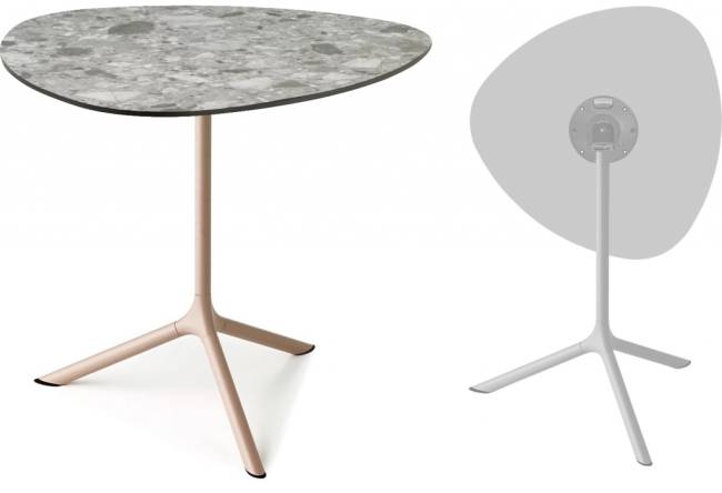 Стол ламинированный обеденный складной Tripe Maxi Folding тортора, зернистый 830х830х740 мм