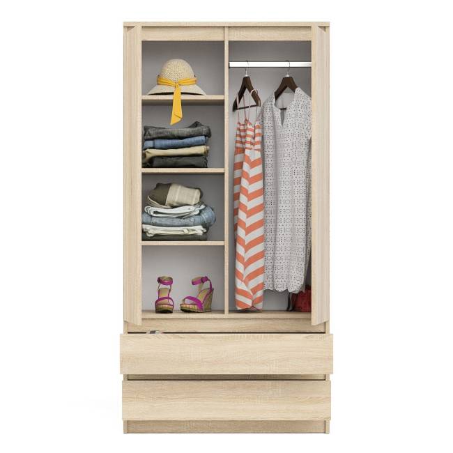 Шкаф-комод два ящика и две дверки Мори МШ900.1 цвет дуб сонома