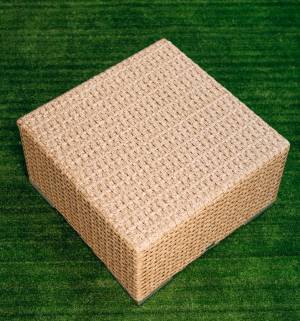 Столик плетеный журнальный Tama бежевый люкс 500х500х280 мм