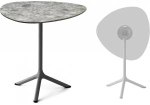 Стол ламинированный обеденный складной Tripe Folding антрацит, зернистый 640х640х740 мм