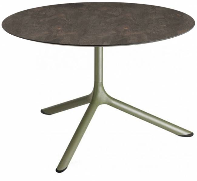 Столик ламинированный кофейный Tripe Maxi оливковый, кортен Ø800х510 мм Столик ламинированный кофейный Tripe Maxi оливковый, кортен Ø800х510 мм