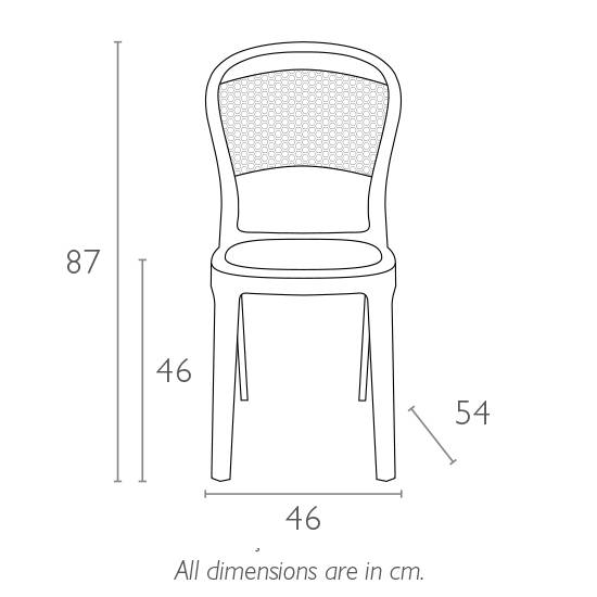 Стул прозрачный Bee красный 460х540х870 мм