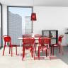 Стул прозрачный Bee красный 460х540х870 мм