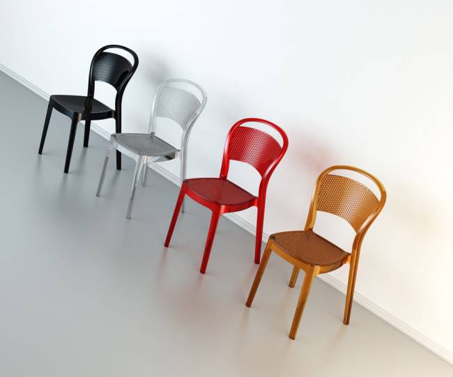 Стул прозрачный Bee красный 460х540х870 мм