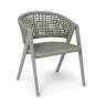 "Амстердам" стул плетеный из роупа, каркас алюминий, роуп серый круглый