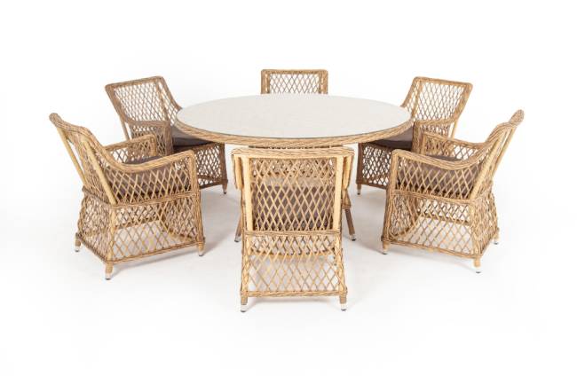 "Эспрессо - 150 L" обеденная группа плетеная, цвет соломенный