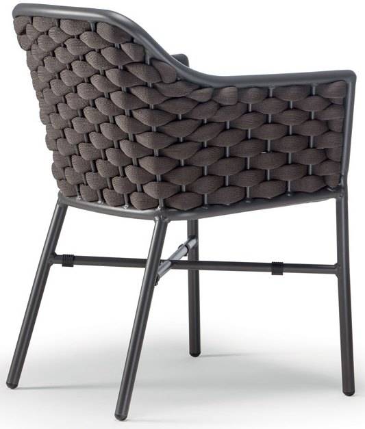 Кресло плетеное с подушкой Panama антрацит, коричневый 610х570х790 мм