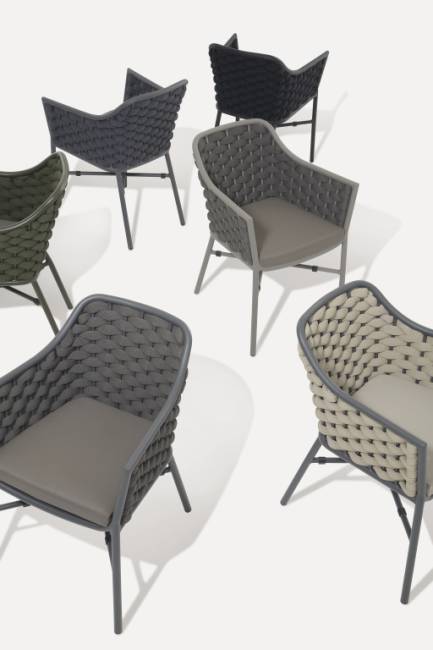 Кресло плетеное с подушкой Panama антрацит, коричневый 610х570х790 мм