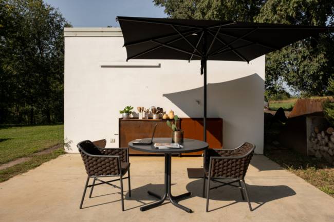 Кресло плетеное с подушкой Panama антрацит, коричневый 610х570х790 мм