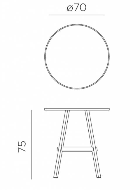 Стол пластиковый обеденный Combo 70 базальт Ø700х750 мм