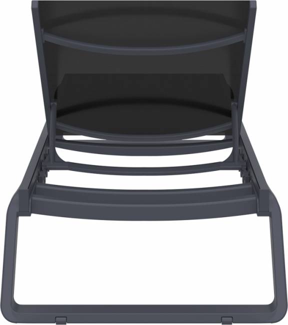 Шезлонг-лежак металлический Tropic черный, темно-серый 2100х720х310 мм Шезлонг-лежак металлический Tropic черный, темно-серый 2100х720х310 мм