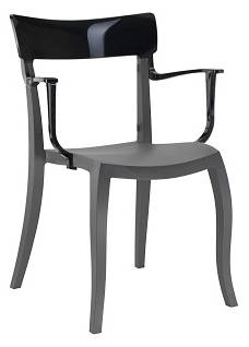 Кресло пластиковое Hera-K антрацит, черный 590х550х840 мм