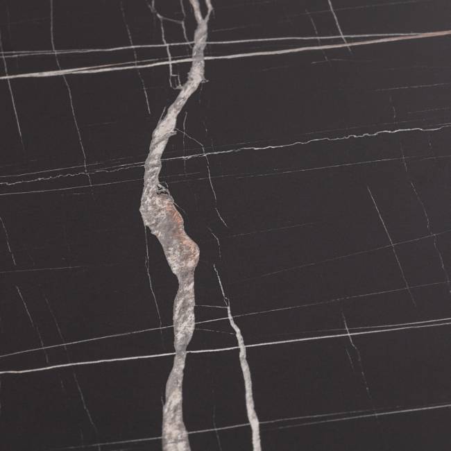 Стол VIGO ЛДСП/HPL/металл,  120 x 80 x 30 х 30 х 75 см, Мрамор чёрный/чёрный Мрамор чёрный/чёрный ЛДСП/HPL/металл