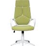 Кресло офисное / IQ / белый пластик / зеленая ткань
