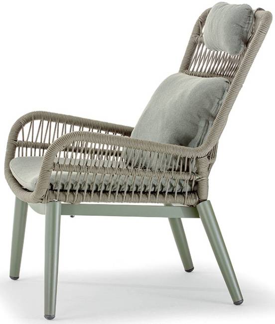 Кресло лаунж плетеное с подушками Tropea зеленый 740х870х1030 мм Кресло лаунж плетеное с подушками Tropea зеленый 740х870х1030 мм