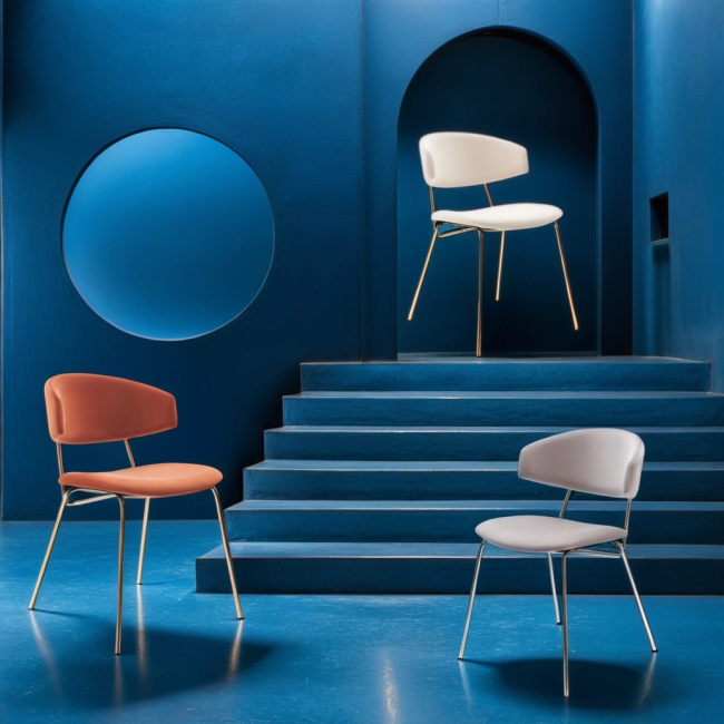 Дизайнерский стул FIT терракотовый, основание хром Дизайнерский стул FIT терракотовый, основание хром