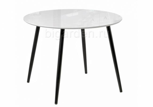 Стеклянный стол Анселм белый / черные
