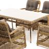 "Цесена" обеденная группа плетеная из искусственного ротанга, цвет соломенный