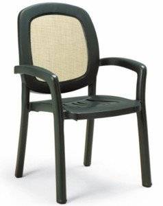 Кресло BETA (цвет зеленый с Beige, монолитное) из пластика (пластиковая мебель)