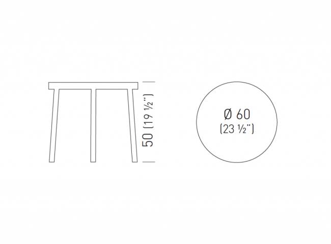 Стол ламинированный кофейный Stefano 3-Pod Ø600х500 мм