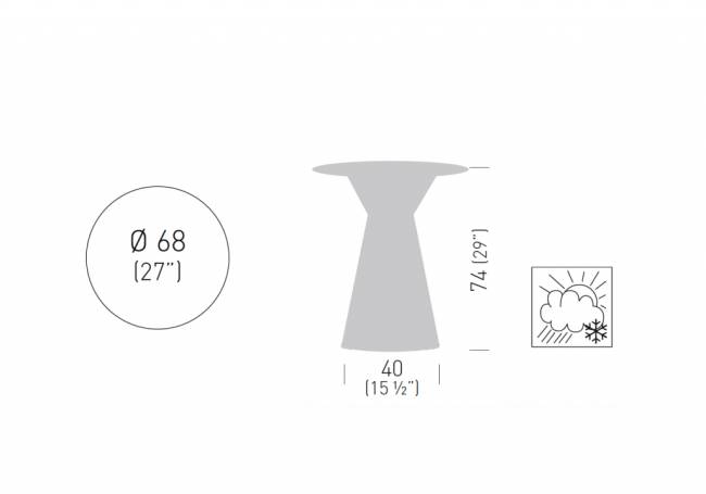 Стол ламинированный Roller Table Ø680х740 мм
