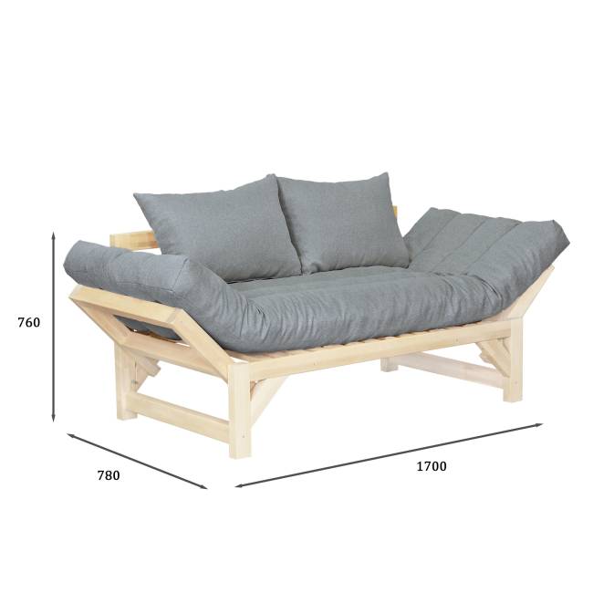 Диван Бинго ткань браво grey, каркас лак