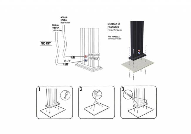 Душ уличный Quick Q105 алюминиевый 500х90х2100 мм