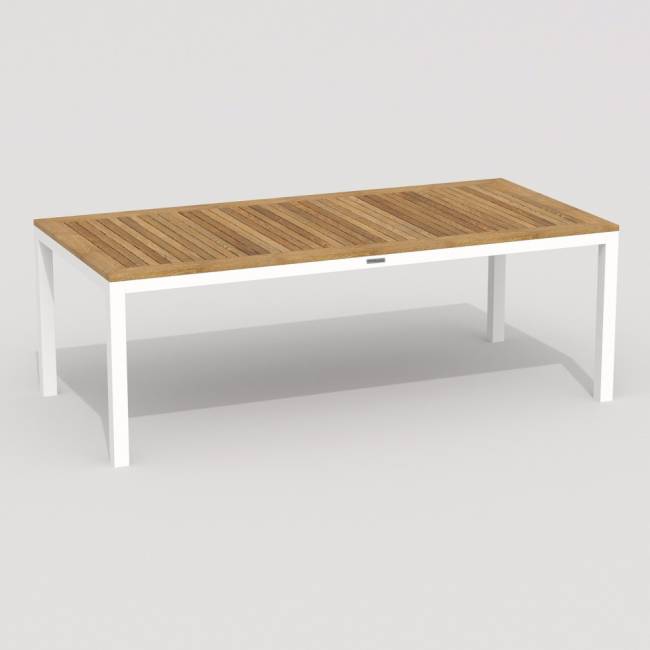 Обеденная группа TELLA BONTA каркас белый / стол тик 220 / ткань антрацит