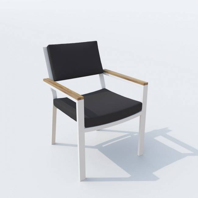 Обеденная группа TELLA BONTA каркас белый / стол тик 220 / ткань антрацит