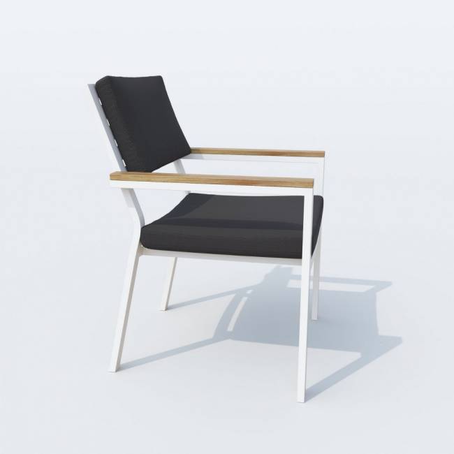 Обеденная группа TELLA BONTA каркас белый / стол тик 220 / ткань антрацит