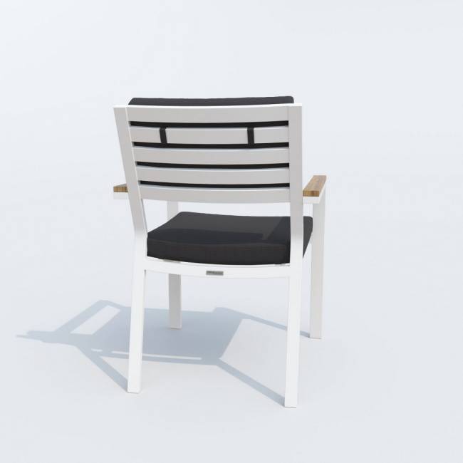 Обеденная группа TELLA BONTA каркас белый / стол тик 220 / ткань антрацит