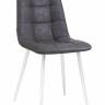Стул обеденный DOBRIN ALEX, белые ножки, серая антрацитовая винтажная экокожа (RU-08)