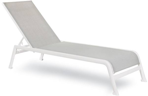 Шезлонг металлический Caraibi белый, светло-серый 2070х590х340 мм Шезлонг металлический Caraibi белый, светло-серый 2070х590х340 мм