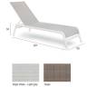 Шезлонг металлический Caraibi белый, светло-серый 2070х590х340 мм Шезлонг металлический Caraibi белый, светло-серый 2070х590х340 мм