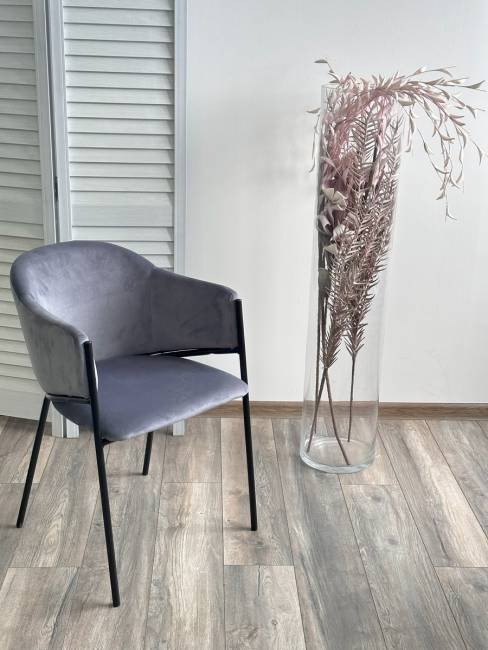 Стул ДИЛЛ, цвет H-14 Серый, велюр / черный каркас М-City