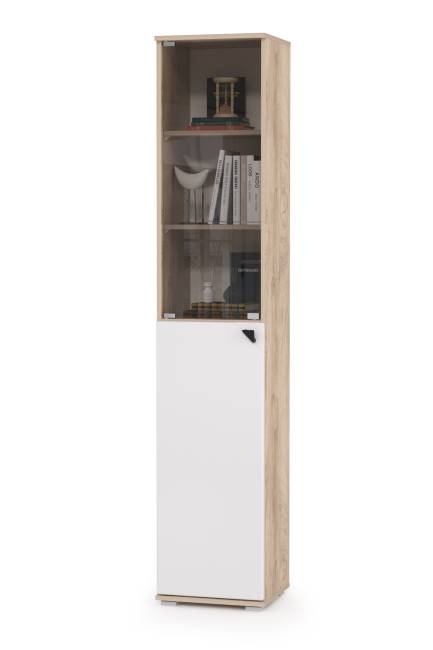 Модульная мебель для домашнего офиса Бостон № 32 цвет дуб эндгрейн элегантный/фасады МДФ милк рикамо софт