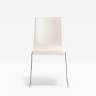 Стул с мягкой обивкой на полозьях Kuadra хромированный, белый 510х540х865 мм