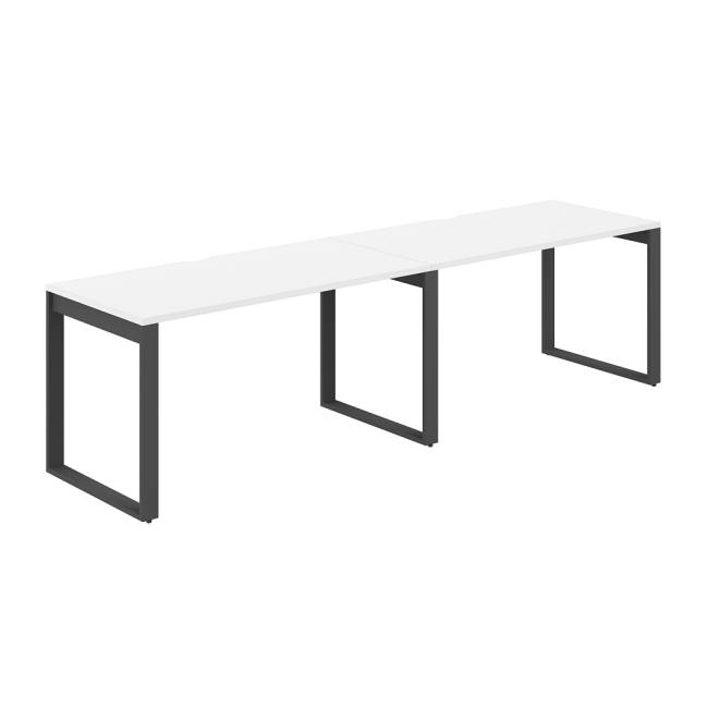 AG.175.WH.V.72.AN / Рабочая станция s-b-s 2800х700х750 / профиль О-образный: 70х20 антрацит; столешница с вырезом; столешница: белый