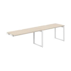 AG.192.AR.V.72.WH / Рабочая станция комбо s-b-s 2800х600х750 / профиль О-образный: 70х20 белый; столешница с вырезом; столешница: акация равелло