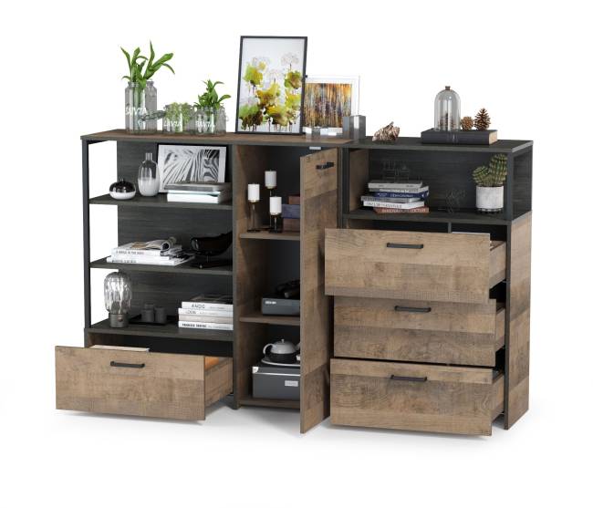 Комод с комодом с ящиками Трувор цвет дуб гранж песочный/интра