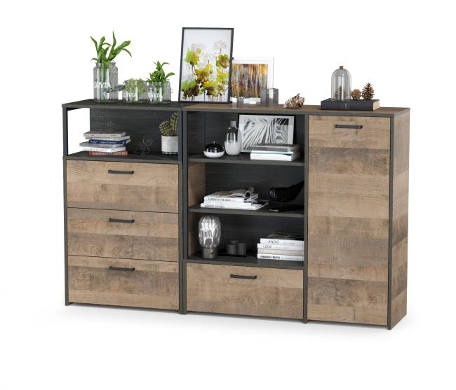 Комод с комодом с ящиками Трувор цвет дуб гранж песочный/интра